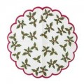 Коледни салфетки Botanical Holly Scalloped Edge