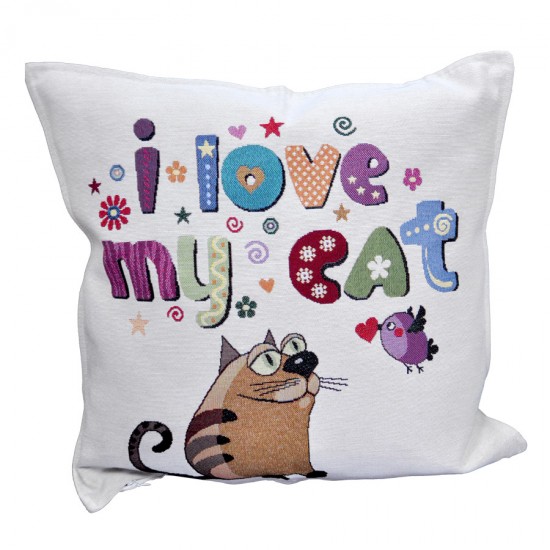 Декоративна възглавница I love my cat 45 х 45 см Декоративна възглавница I love my cat 45 х 45 см