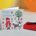 Картичка за рожден ден Red Riding Hood Картичка за рожден ден Red Riding Hood